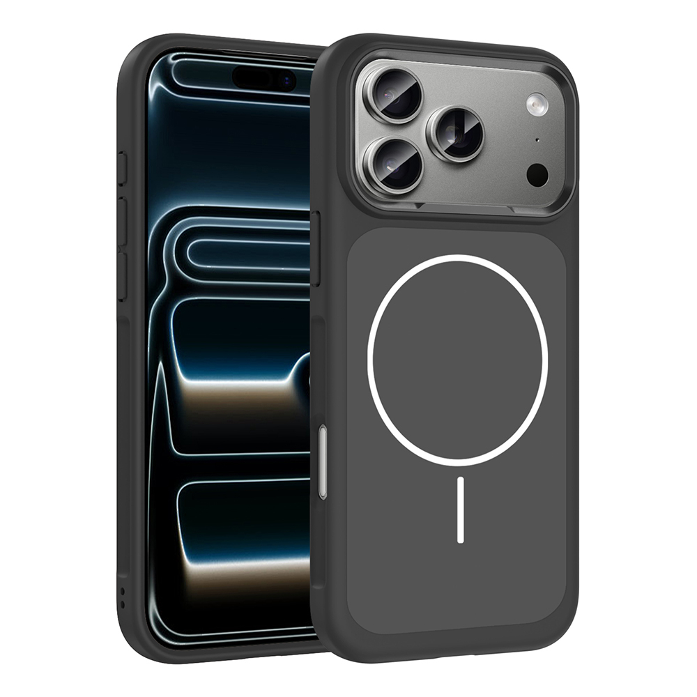 Apple iPhone 17 Pro Kılıf M-Safe Şarj Özellikli Metal Kamera Çerçeveli  Sanremo Silikon Kapak
