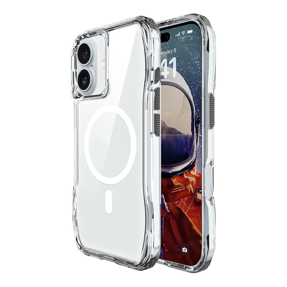 Apple iPhone 16 Kılıf M-safe Şarj Özellikli Airbagli Şeffaf İncek Kapak