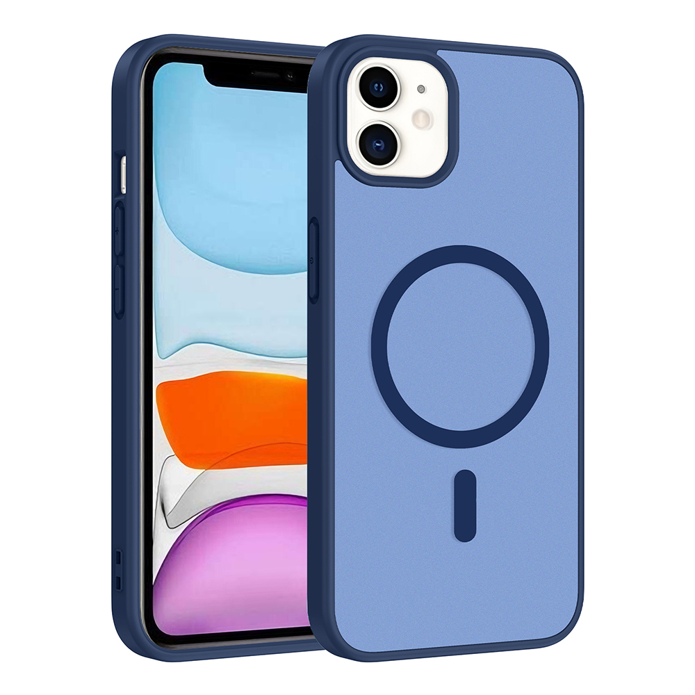Apple iPhone 11 Kılıf M-safe Şarj Özellikli Babet Kapak - Mavi