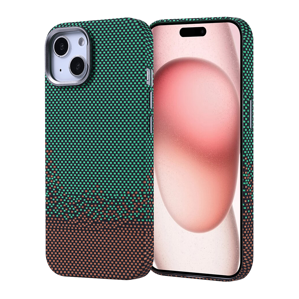 Apple iPhone 15 Kılıf M-safe Şarj Özellikli Karbon Fiber Görünümlü Nekst Kapak