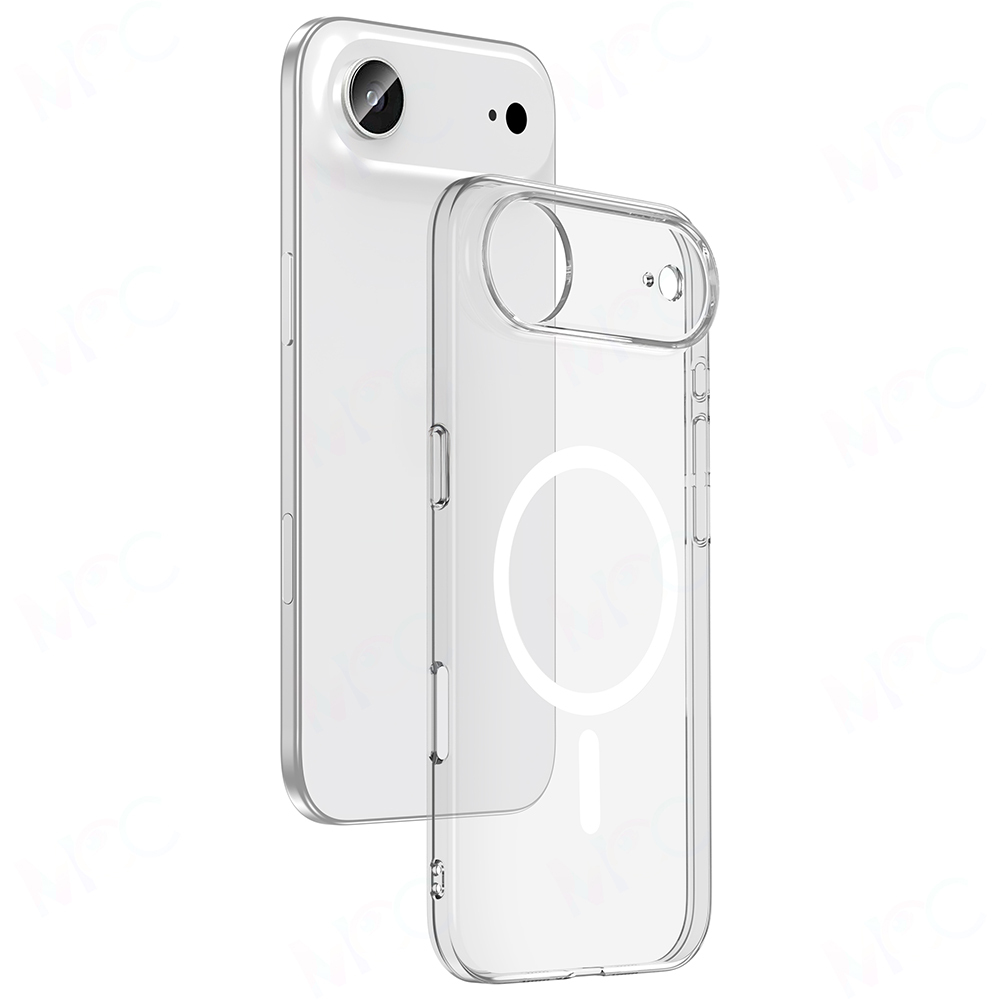 Apple iPhone 17 Air Kılıf IC Çipli M-Safe Şarj Özellikli Şeffaf Kamera Çerçeveli Toledo Kapak