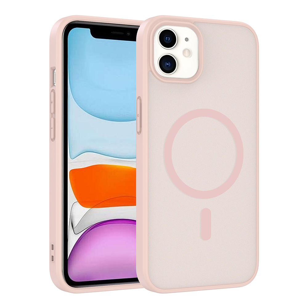 Apple iPhone 11 Kılıf M-safe Şarj Özellikli  Babet Kapak - Pembe