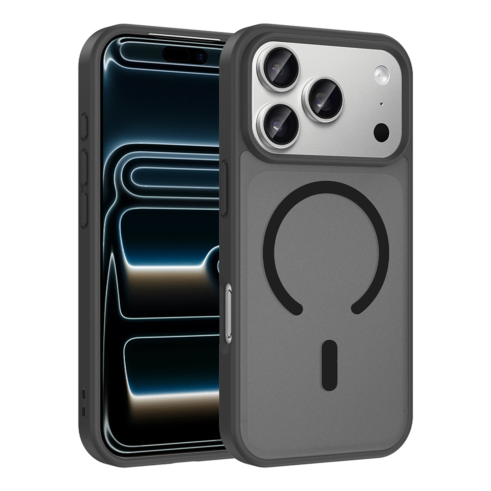 Apple iPhone 17 Pro Kılıf M-safe Şarj Özellikli Babet Kapak - Siyah