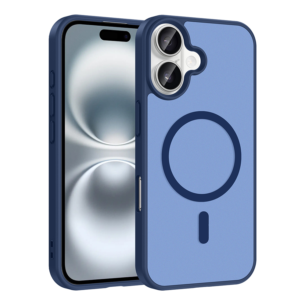 Apple iPhone 17 Kılıf M-safe Şarj Özellikli Babet Kapak - Mavi