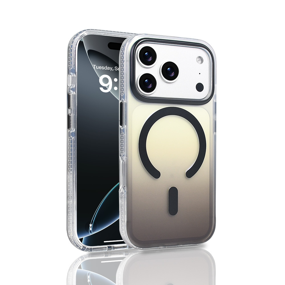 Apple iPhone 17 Pro Kılıf M-safe Şarj Özellikli Transparan Renk Geçişli Toros Kapak