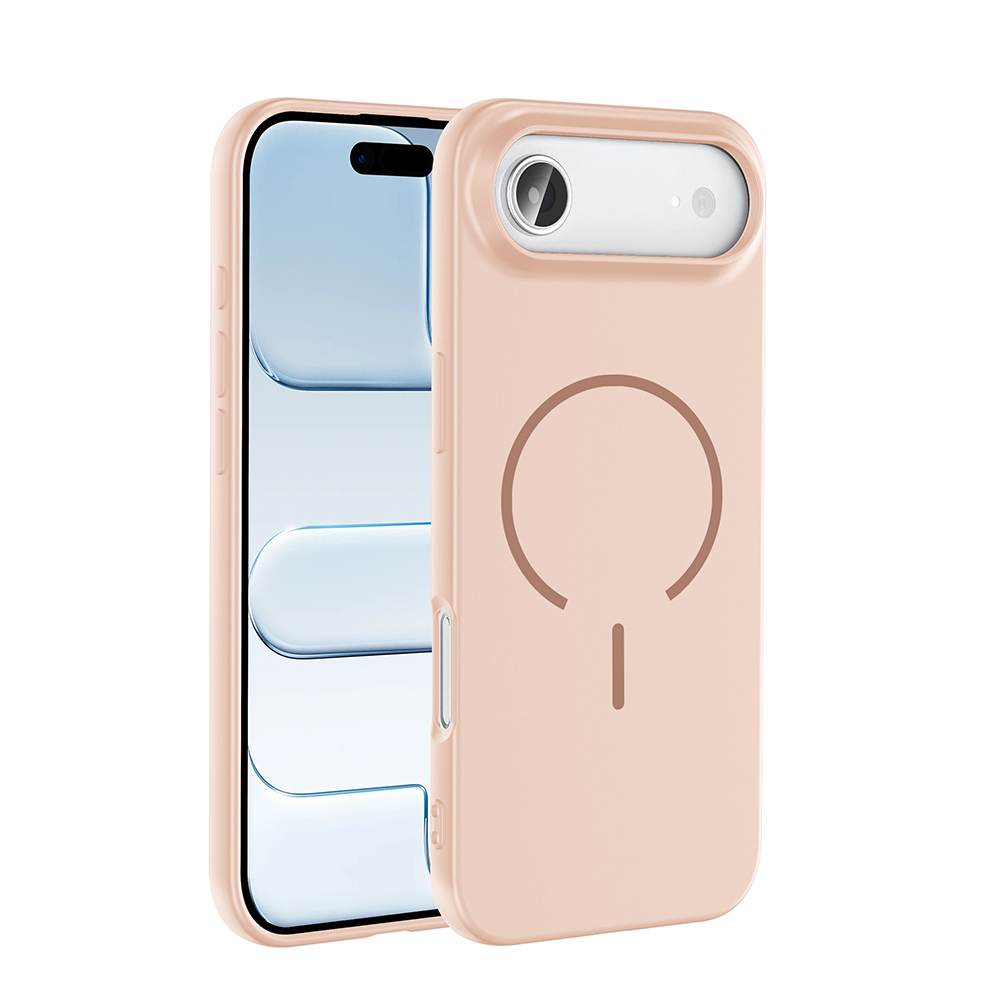 Apple iPhone 17 Air Kılıf M-safe Şarj Özellikli  Meta Kapak - Rose Pembe
