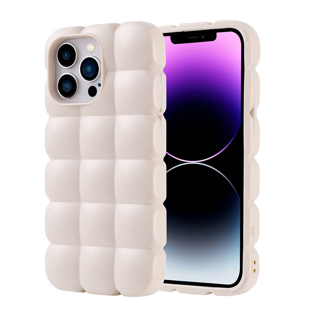 Apple iPhone 14 Pro Max Kılıf Parlak Esnek Silikon Dom Dom Kapak