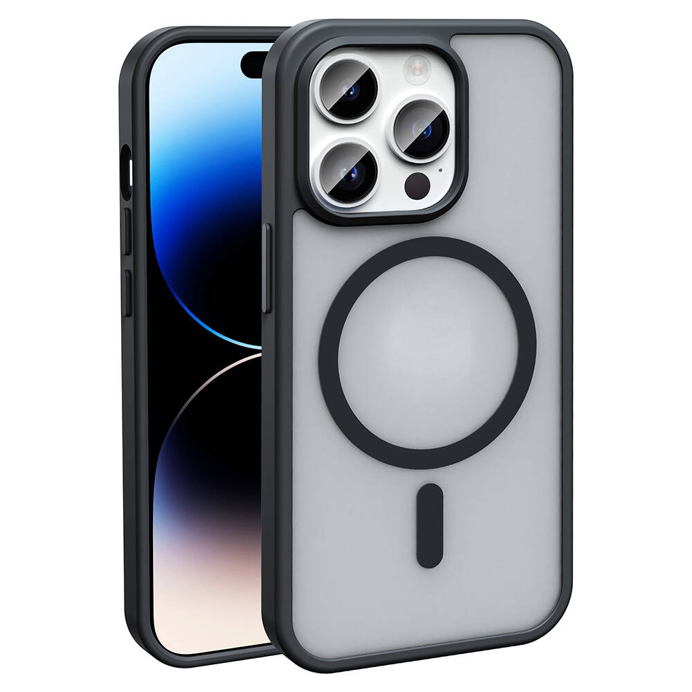 Apple iPhone 14 Pro Max Kılıf M-safe Şarj Özellikli Mat Arka Yüzey Sio Kapak