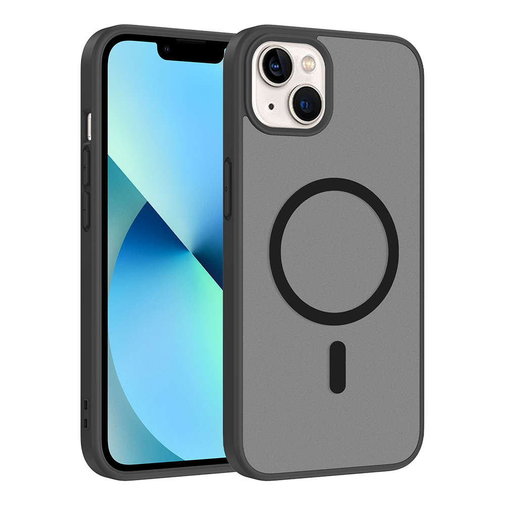 Apple iPhone 15 Kılıf M-safe Şarj Özellikli Babet Kapak - Siyah