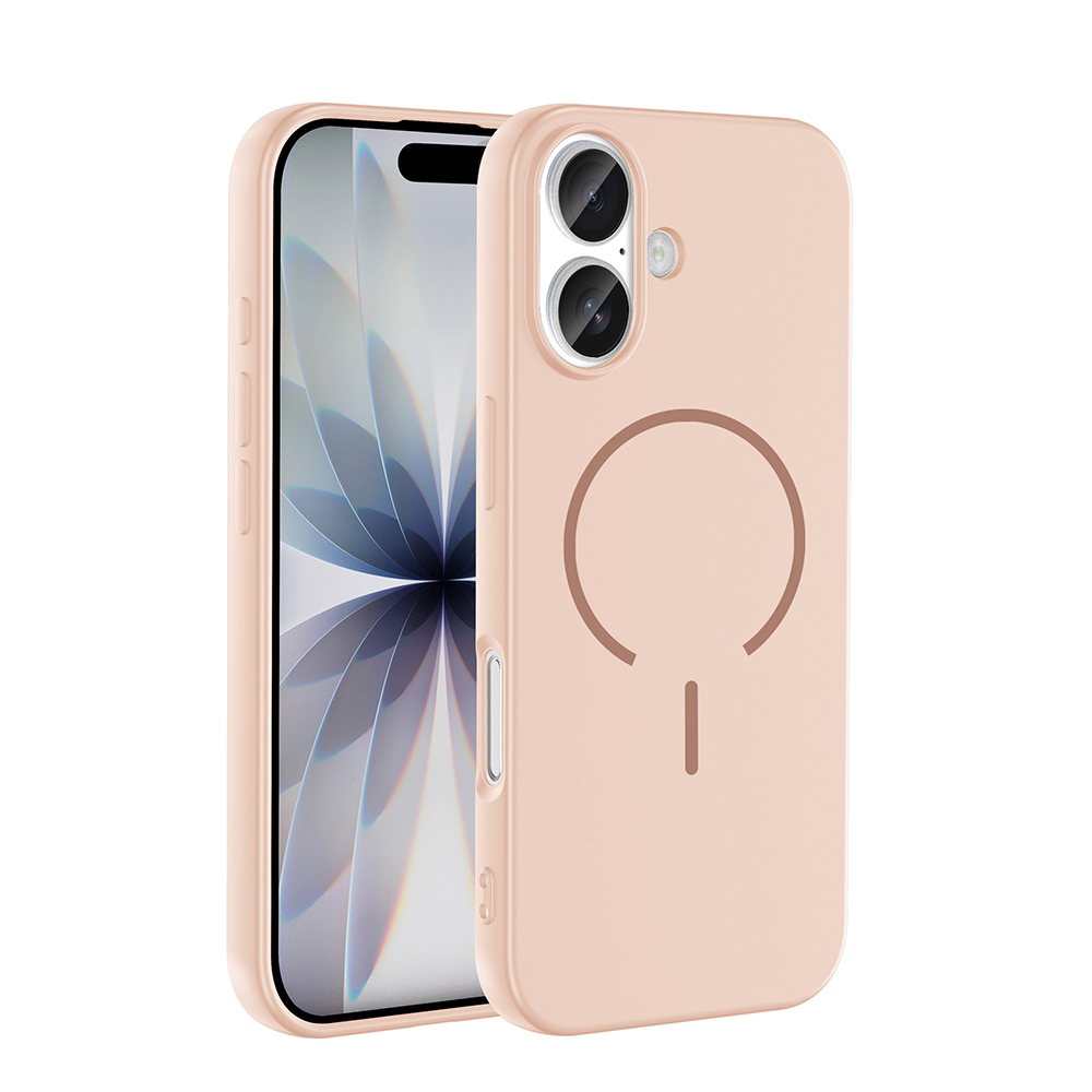 Apple iPhone 17 Kılıf M-safe Şarj Özellikli Meta Kapak - Pembe