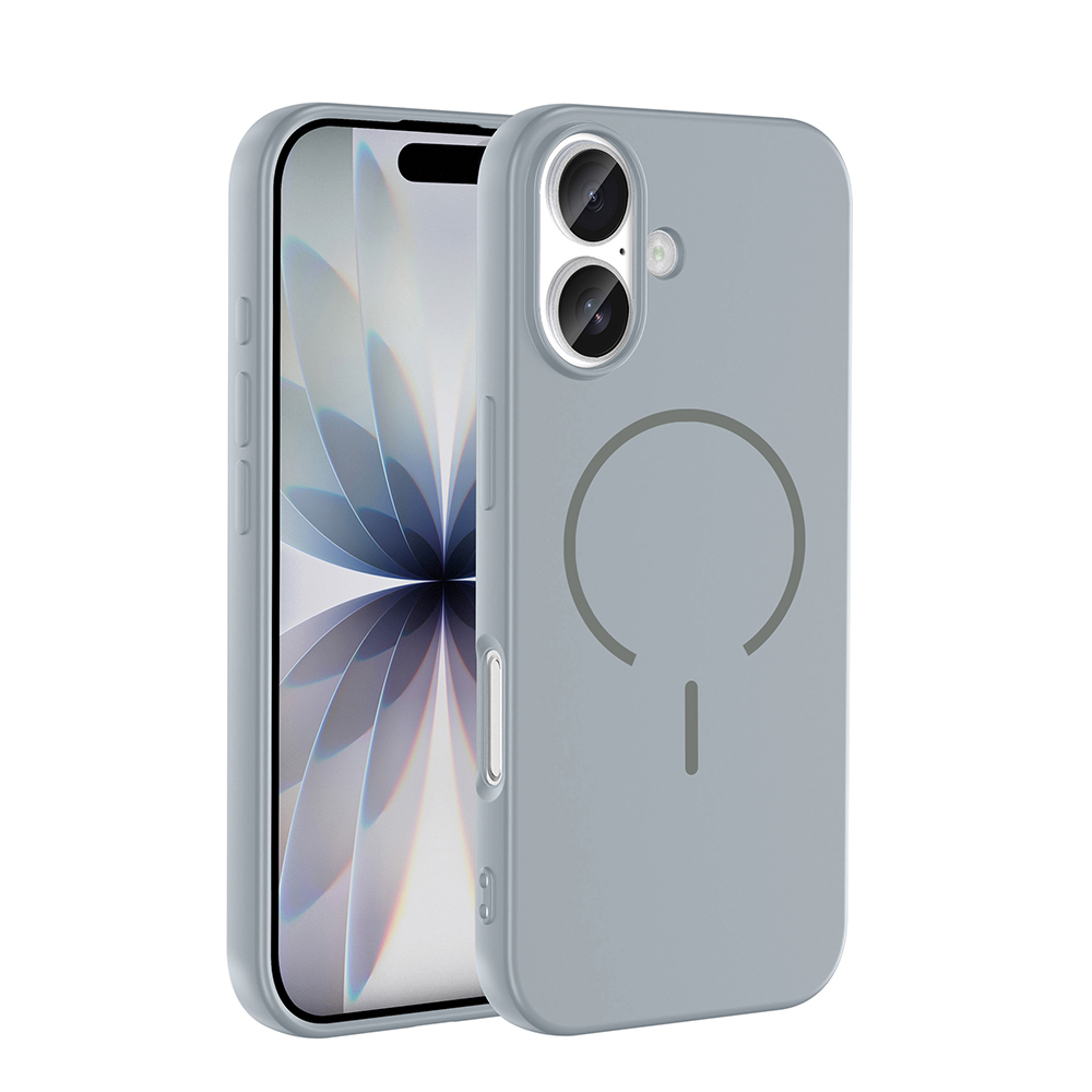 Apple iPhone 17 Kılıf M-safe Şarj Özellikli Meta Kapak - Titanyum-Gri