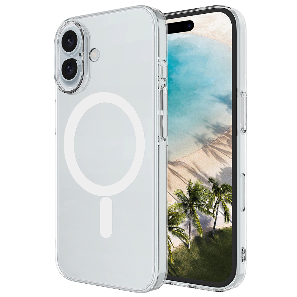 Apple iPhone 17 Kılıf IC Çipli M-Safe Şarj Özellikli Şeffaf Kamera Çerçeveli Toledo Kapak