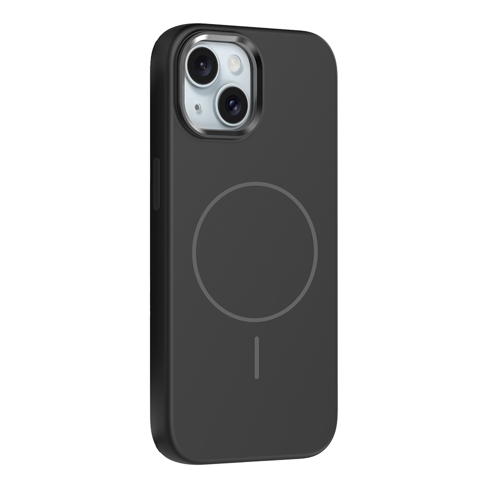 Apple iPhone 13 Kılıf M-Safe Şarj Özellikli Metal Kamera Çerçeveli Edi Silikon Kapak - Siyah